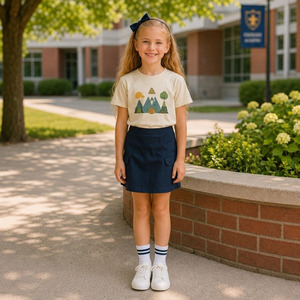 Ensemble d'uniformes scolaires personnalisés brodés en polycoton tricoté pour l'école primaire – Vente en gros - Product Image 4