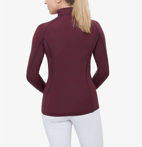 Camisa de equitación de alta calidad para mujer, para jinetes, elegante, para deportes al aire libre, con encaje de malla, mangas cortas, hecha de spandex. - Product Image 2