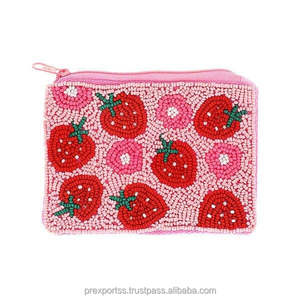 Bolso de mano Kiio hecho a mano, duradero, con bordado de cuentas, diseño a cuadros con bloques de color, gran capacidad, suave, moderno, para la noche - Product Image 5