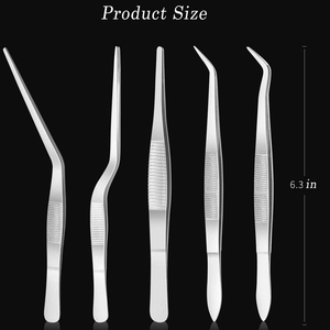 Chef Tweezer Premium Quality Multi <b>Titanium</b> Angle Tong Fine Tip Stainless Steel Lightweight Dishwasher Safe Customizable Color - Product Image 3