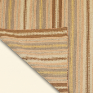 Alfombra DECORDEC de Lana Tejida Plana con Rayas Beige Amarillo, Hecha a Mano, Ecológica, Antideslizante, para Sala de Estar y Dormitorio - Product Image 5