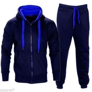 Chándal con capucha y cremallera para hombre, gris y rojo, sudadera de manga larga con bolsillos laterales, estilo casual para otoño - Product Image 2