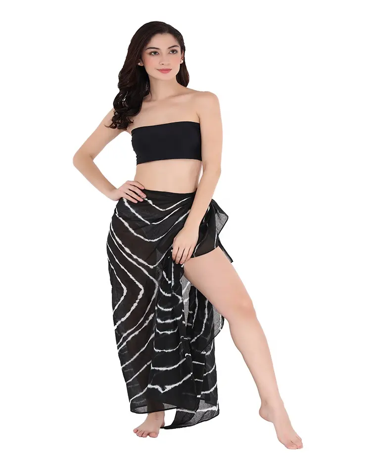 Sarong Tie Dye Beach Wear Cover up Ladies Beach Pareo Sarong Wrap Bikini Swimsuit 2022 cotton Fabric Women Adults Wrap Dress