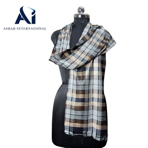 Hot Seller Earthy <b>Tartan</b> Plaid Cotton <b>Scarf</b> Premium Handmade <b>Scarf</b> Handloom Woodland Check Shawl Heavy Textured Winter Muffler - Product Image 1