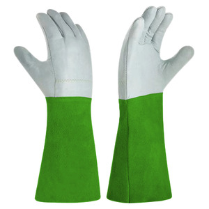 Gants de travail de haute qualité certifiés CE, résistants, en cuir de vachette grainé et croûte, pour soudage TIG, avec bandes réfléchissantes de sécurité - Product Image 3