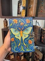 Carnet de notes en cuir bleu fait main NEW ERA - Journal vintage avec impression de papillon, fermoir à cadenas, 100 feuilles de papier