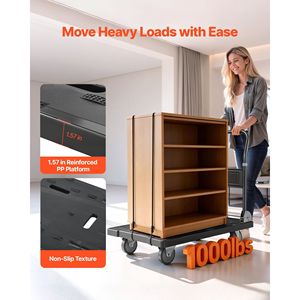 1000 Lbs Capacity Foldable Push Cart Dolly 360 Swivel Wheels Flatbed Hand Truck <b>Trolley</b> Moving <b>Platform</b> Foldable <b>Platform</b> Cart - Product Image 2