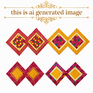 Handmade Pooja Aasan Mats for Worship Set of 2 Traditional Indian Prayer Mats for Temple Home <b>Mandir</b> Decoration and Festival Use - Product Image 1