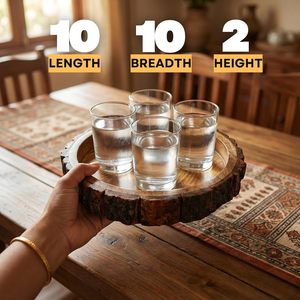 Bandeja de Lujo de Madera de Acacia con Borde de Corteza de 10 Pulgadas para Servir en Bodas, Plato Decorativo Hecho a Mano, Apto para Alimentos - Product Image 1