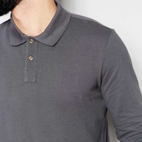 Chemise à manches longues en coton piqué respirant et à séchage rapide pour homme, de qualité supérieure, écologique, tricotée, avec logo brodé personnalisé