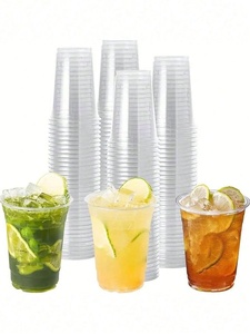 New Durable Clear <b>Plastic</b> Beverage <b>Cups</b> With Bright Lids For Daily <b>Drink</b> 12oz Transparent Body And Colorful Tops <b>Drink</b> Shops Use - Product Image 1