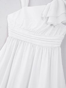 4-14 Robe en mousseline pour enfants et filles Robe de soirée entièrement doublée pour anniversaire, mariage, école, vacances, danse, performance, port quotidien. - Product Image 4