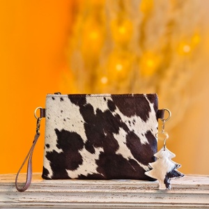 2026 New Arrival Western Style 100% Genuine <b>Leather</b> Sling Evening Bag Animal Printed Sling <b>Pouch</b> Hand <b>Tooled</b> Hair Fur Sling Bags - Product Image 3