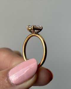 Bague de fiançailles en diamant de laboratoire ovale de 2 carats, or massif 14K 18K, bande solitaire, prix d'usine en gros B2B, certifiée IGI - Product Image 4