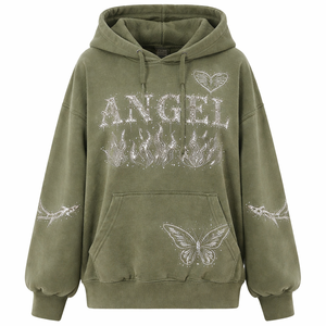 Sudadera con Pedrería Personalizada al por Mayor para Ropa Urbana Femenina - Fabricante y Proveedor OEM - Product Image 1