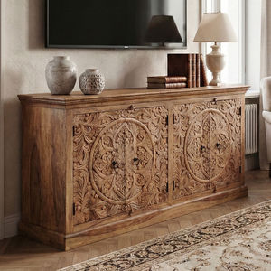 Aparador Modular de Madera Maciza Industrial Hecho a Mano, Ecológico y Multifuncional para Cocina, Comedor, Sala de Estar, Gran Capacidad - Product Image 1