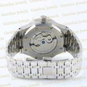 คอลเลกชันใหม่โครโนกราฟนาฬิกาสแตนเลสสตีลสีขาวสำหรับผู้ชาย VVS Moissanite เพชร - Product Image 6