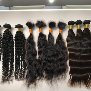 Venta al por mayor de alta calidad Super doble dibujado 12A grado extensiones de cabello humano Color claro trenzado rizado recto Wavt pelo a granel - Product Image 5