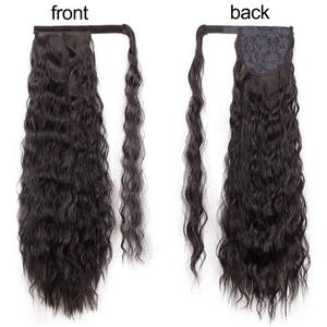 ผมหางม้าแบบยาว Afro ขนาด 22 32 นิ้ว ผมแท้ Remy จากอินเดีย ทนความร้อนได้ ต่อผมหางม้าแบบหยิก สีดำ สำหรับผู้หญิง - Product Image 2