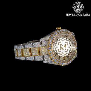 Export Quality Luxury <b>Automatic</b> Mechanical Ice Diamond Dial Glass Window VVS Moissanite Fully Iced Watch Available for Sale - Product Image 1