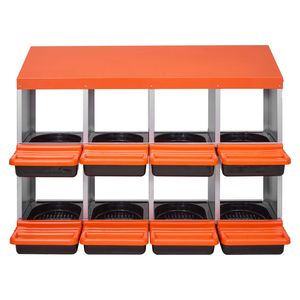 Nichoir à poules en métal à 2 niveaux avec 8 compartiments et couvercles de protection pour poules pondeuses - Product Image 1