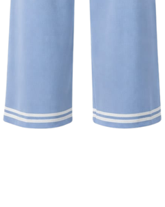 Light Blue Wide Leg Pants Women Casual High Waist <b>Drawstring</b> <b>Trousers</b> Loose Fit Straight Pants Comfortable Lounge Wear Fashion - Product Image 6