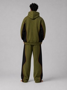Ensemble de survêtement décontracté pour homme, respirant et confortable, grande taille, à capuche, 100 % coton, écologique, idéal pour le jogging - Product Image 3