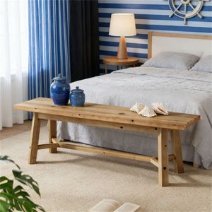 Panca da Ingresso in Legno Massello, Sgabello, Panca Portascarpe, Sedia da Tavolo da Pranzo - Arredamento Camera da Letto - Product Image 2