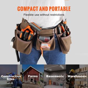 Cintura Porta Attrezzi in Pelle Resistente con 13 Tasche, Regolabile 29-54 Pollici, Doppio Porta Martello, Borsa Porta Utensili Durevole, Personalizzabile OEM - Product Image 6