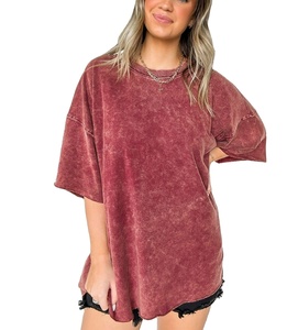 Fabrication de haute qualité grande taille décontracté Streetwear T-shirts vierges poids lourds impression Logo lavage à l'acide de BD - Product Image 6