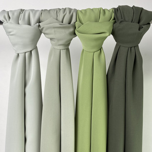 High Quality Synthetic Chiffon Floral Solid Color Long Women's Hijab Scarf Pleated Drape Sunscreen <b>Shawl</b> - Product Image 5