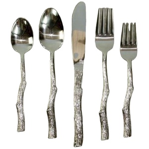 ชุดมีดสแตนเลสสตีลแบบคลาสสิกชุดรับประทานอาหารค่ำพร้อมด้ามด้ามยาวสุดหรูชุบเงินหรูหรา - Product Image 1