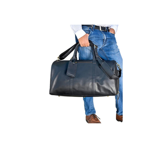 Exclusive Waterproof Genuine Leather Duffel Bag Zipper Portable Design Large Capacity <b>Vintage</b> Style Unisex Travel <b>Light</b> Weight - Product Image 1