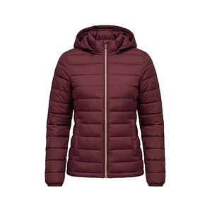 Hooded Quilted Waterproof <b>Bubble</b> Jacket Black Full Sleeve Winter Windproof Cotton Shell Knitted Fabric Polyester Filling Stand - Product Image 1