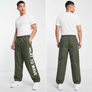 Wholesale Printed Men Wide Leg Windbreaker Pants Elastic Waist <b>Waterproof</b> Hiking <b>Trouser</b> Men Windproof Workout Pants - Product Image 3