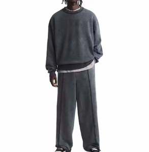 Conjunto Deportivo Ligero de 400g, 100% Algodón Felpa, Transpirable, Estilo Vintage, Sudadera con Capucha y Pantalones Jogger, Unisex, Color Piedra, para Invierno - Product Image 4