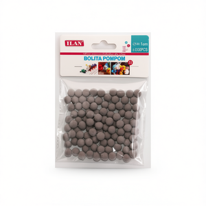 Bolas de Pompones Ilan de 1.0 cm, Grises, 100 Unidades, para Decoración y Manualidades - Product Image 1