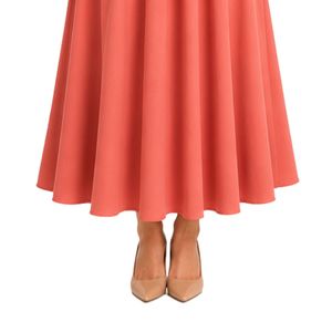 Conjunto de Blusa Bordada y Falda Maxi para Mujer, Color Azul Marino y Coral, Manga Larga, Cierre de Botones, Cintura Alta, Dos Piezas, OEM - Product Image 6