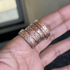 Bague de Thérapie Magnétique en Cuivre Pur de Haute Qualité, Motif Géométrique Clé Grecque, Double Aimant Interne, Anneau de Guérison Bio-Énergétique – Vente en Gros - Product Image 4
