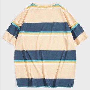 Camiseta de Algodón Preencogida a Rayas, Corte Clásico, Ropa Transpirable de Verano, Camiseta Sublimada Transpirable al por Mayor, Lisa o Estampada - Product Image 2
