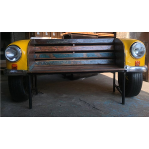 Reproduction Ambassador Car Sofa Reclaimed Wood Metal Frame Vintage Style Furniture Bulk Wholesale Export - Product Image 1