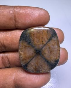 Pendentif en chiastolite naturelle marron, cabochon en cristal poli, chiastolite naturelle pour bijoux - Product Image 5