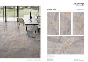 กระเบื้องพอร์ซเลนลายหินอ่อนคุณภาพสูง ขนาด 600x1200 มม. ผิวเงาขัดมัน สำหรับตกแต่งผนังและพื้นภายในและภายนอกอาคาร - Product Image 5