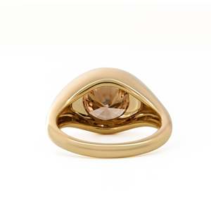 Anillo de Diamante Cultivado en Laboratorio de 2.5ct, Corte Redondo, Color Marrón Fantasía, Engaste de Bisel, Mocha Mousse Solitaire, Joyería de Diamantes de Color Fantasía al por Mayor - Product Image 4