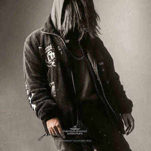 Cyberpunk Techwear <b>Jacket</b> Men's Tactical Streetwear Gothic Fleece Sherpa <b>Winter</b> Coat Multi-Pocket Hip Hop Windbreaker Outerwear - Product Image 5