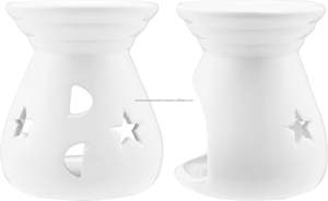Brûleur d'huiles essentielles en céramique blanche, porte-bougie chauffe-plat, diffuseur d'arômes décoratif - Product Image 6