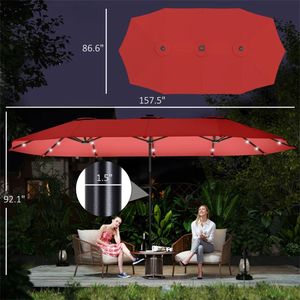 Sombrilla de Jardín para Terraza Color Vino Tinto Sin Base, Sombrillas y Bases para Patio - Product Image 6