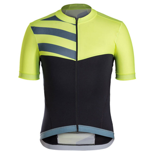 Maillot de Ciclismo para Hombre, Manga Corta, Poliéster, Secado Rápido y Transpirable, Diseño de Rayas Amarillas y Negras, Cierre Frontal Completo, Ropa para Ciclismo - Product Image 1
