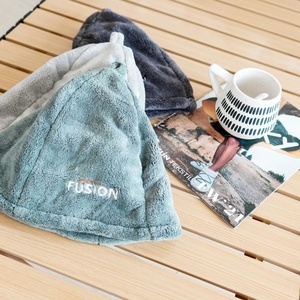 Gorro de Ducha de Felpa Fukuyusei, Personalizado, de Coral, Reutilizable, con Patrón Sólido, Gorro de Sauna, Toalla de Ducha de Secado Rápido, Protección Sanitaria para el Cabello - Product Image 1