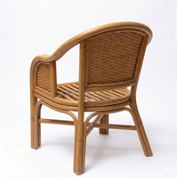Fournisseur indonésien de fauteuils en rotin de haute qualité, meubles en osier rustiques, chaise à accoudoirs moderne pour salle à manger, sièges confortables